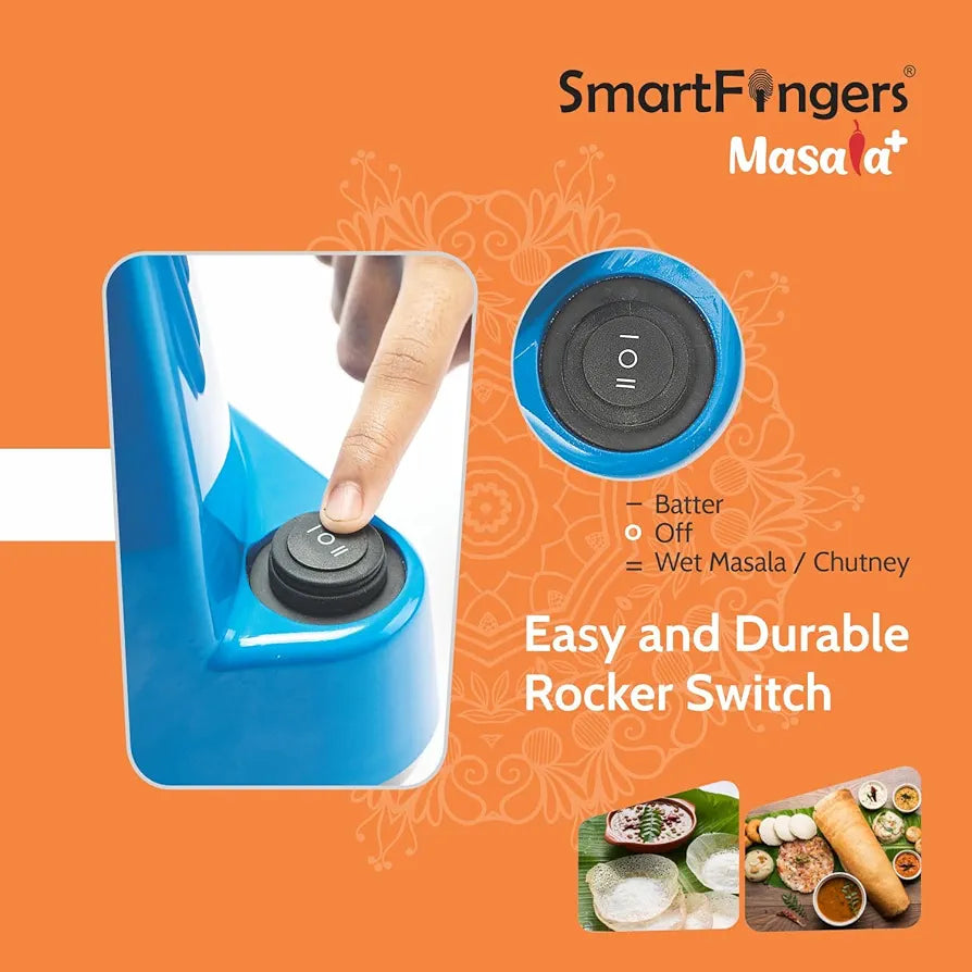 SMART FINGERS MASALA PLUS 2L BLUE WET GRINDER SMART FINGERS MASALA PLUS 2L BLUE WET GRINDER